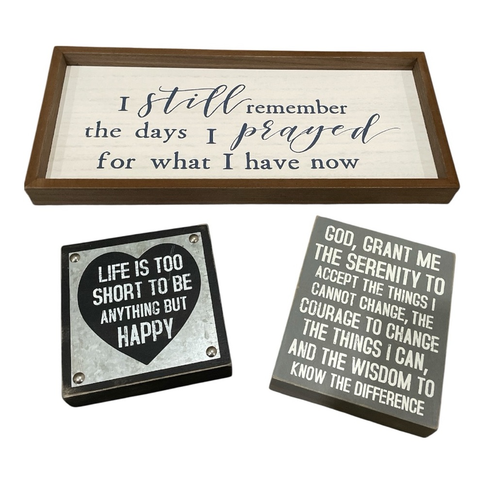 Inspirational Wall Decor Set - Brown, Black, White